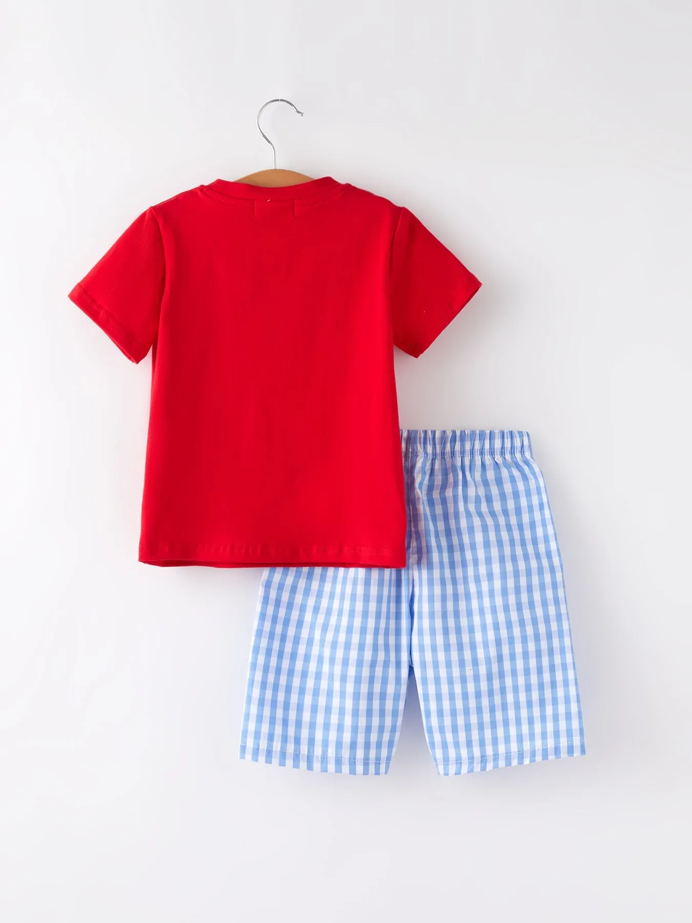 Ensemble pour garçons à smocks brodés de drapeau du 4 juillet