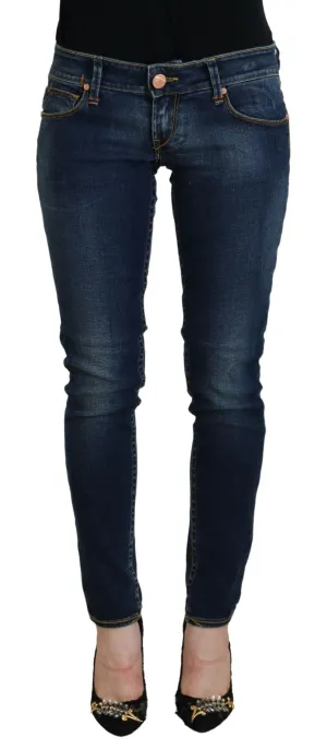 Acht  Jean Skinny Femme à Taille Basse en Coton Décontracté