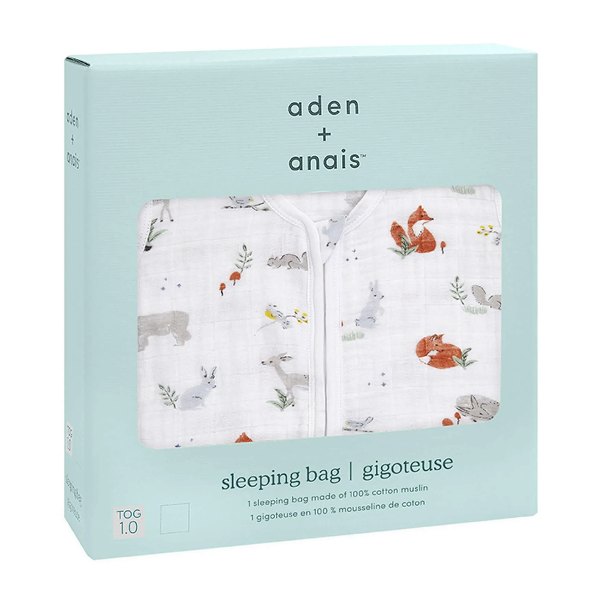 ADEN   ANAIS Sac de couchage léger en mousseline de coton 1Tog - Forêt écologique