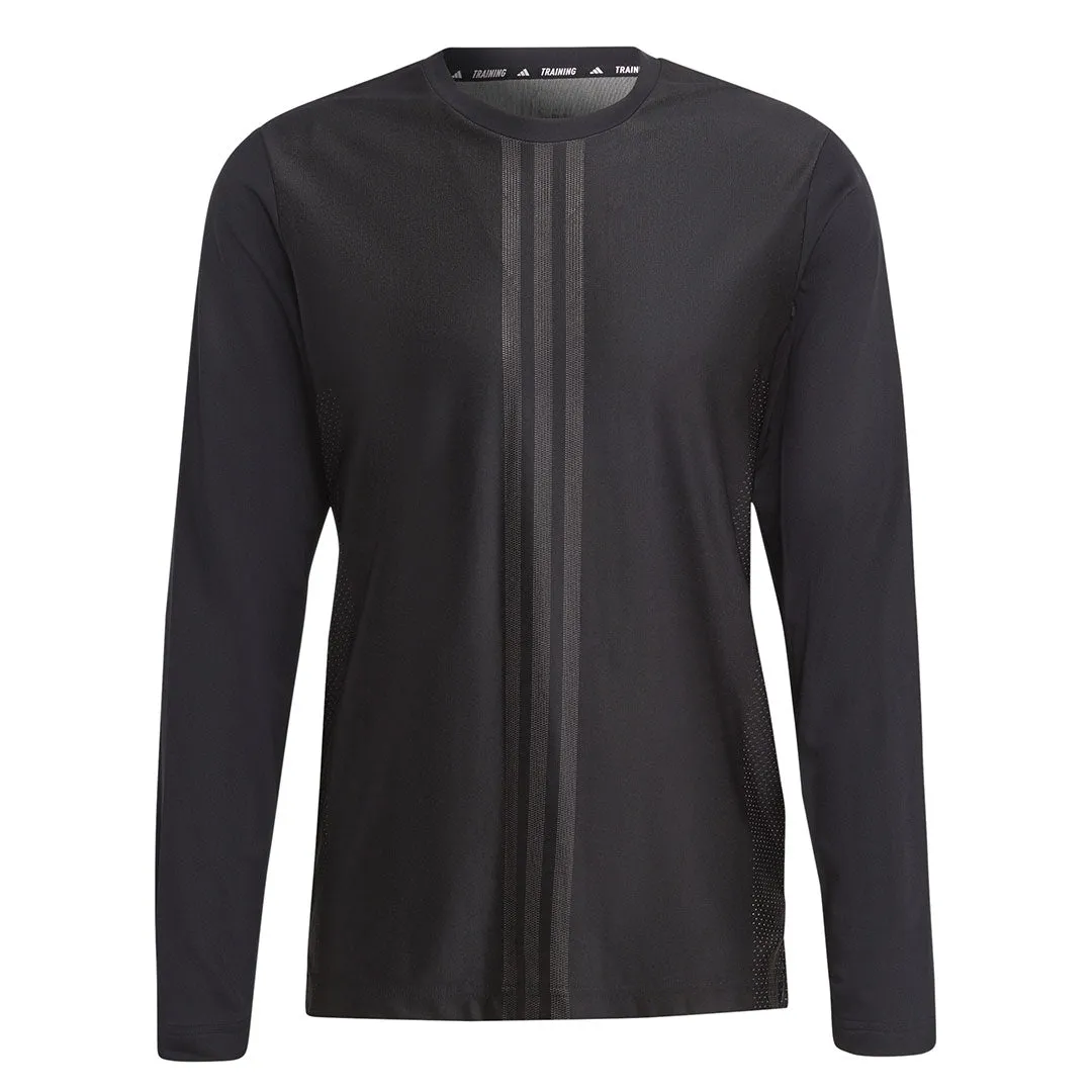 adidas - T-shirt d'entraînement à manches longues HIIT Vis-Tech pour homme (HZ3071)