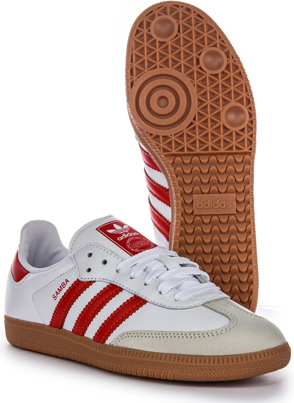 Adidas Samba OG en blanc et rouge pour femmes Chaussures Adidas
