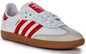 Adidas Samba OG en blanc et rouge pour femmes Chaussures Adidas