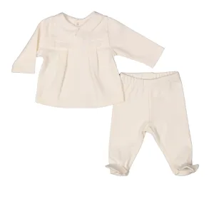 Alban | Ensemble de grenouillère en coton bio ivoire pour bébé garçon