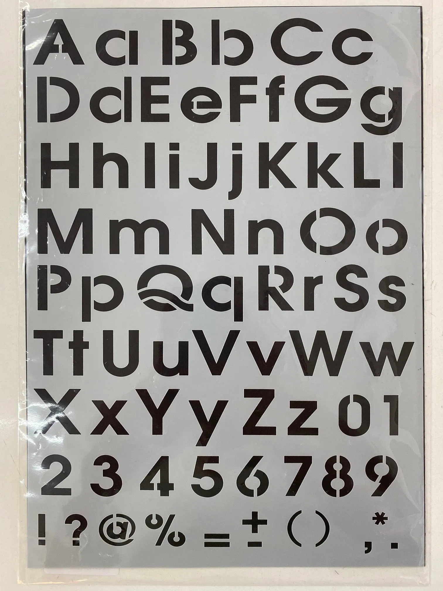 Ensemble de pochoirs alphabet