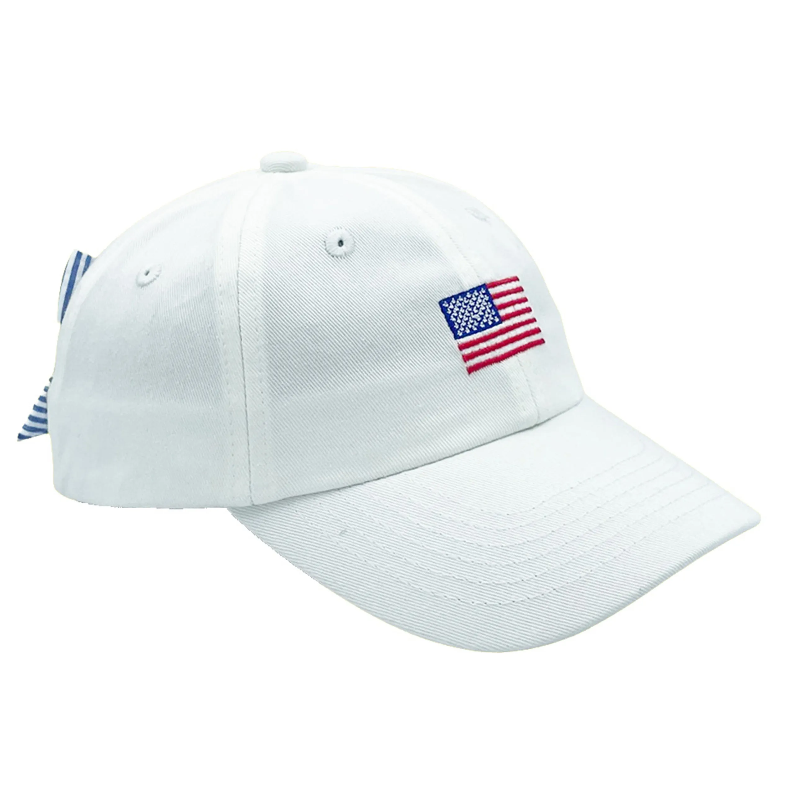 Casquette de baseball avec nœud drapeau américain (filles) Babykids_Bits-Bows