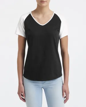 T-shirt à manches raglan pour femmes Anvil 6770VL en tri-matière