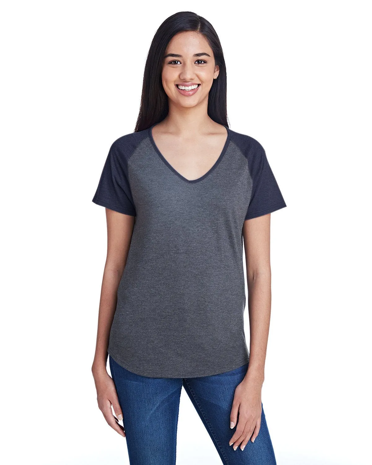 T-shirt à manches raglan pour femmes Anvil 6770VL en tri-matière