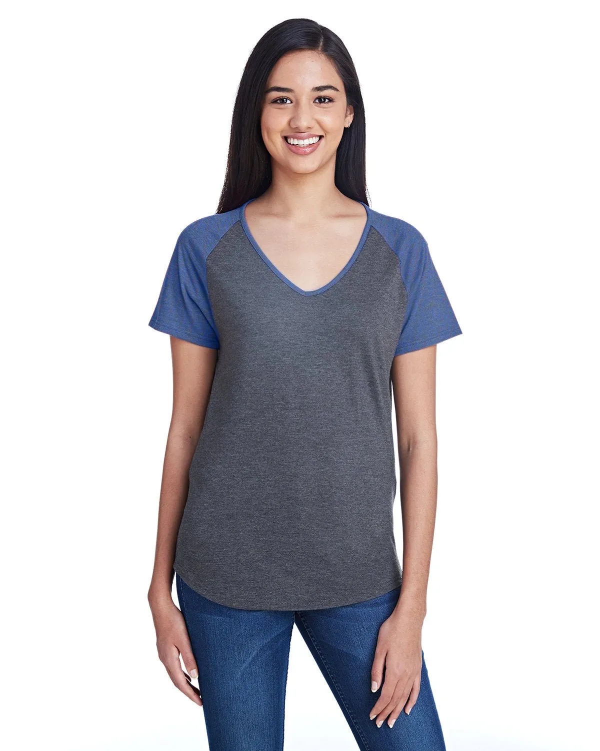 T-shirt à manches raglan pour femmes Anvil 6770VL en tri-matière