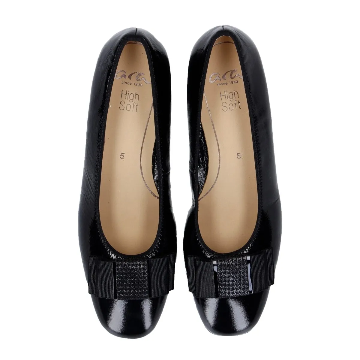 Ara Femme Grenat Cuir Verni Noir