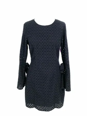 AVEC LES FILLES Robe Femme Manches Cloche Brodées Taille M Noir