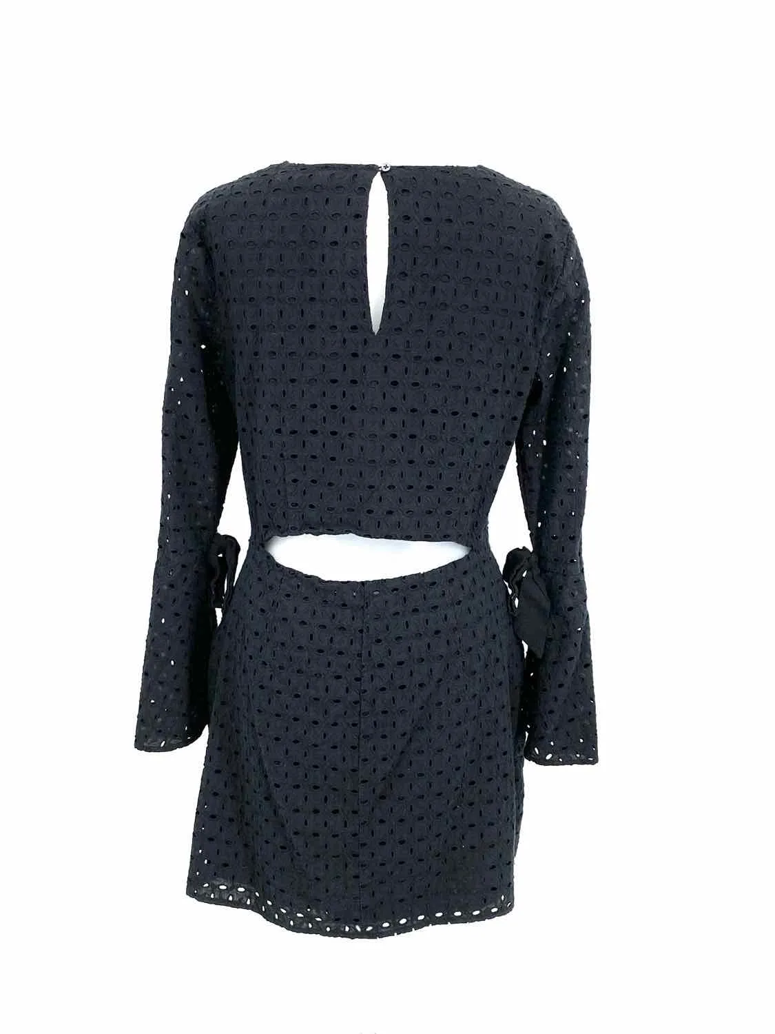 AVEC LES FILLES Robe Femme Manches Cloche Brodées Taille M Noir