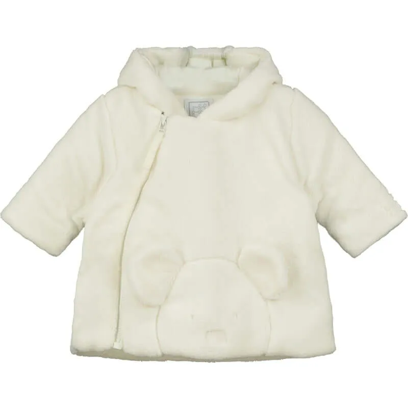 Veste en polaire ivoire avec ours en peluche pour bébé garçon Axel
