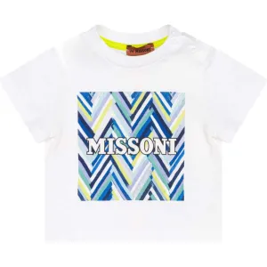 T-shirt en coton graphique bleu pour bébé garçon avec logo