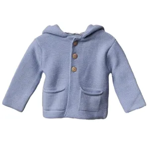 Veste en tricot teddy bleu pour bébé garçon