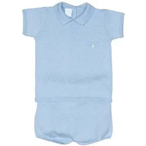 Ensemble Court en Maille Bleu pour Bébé Garçon