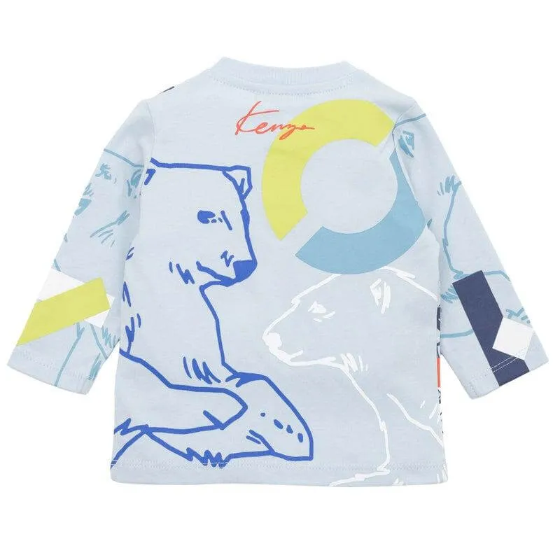 T-shirt à manches longues bleu pour bébé garçon
