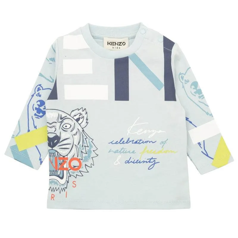 T-shirt à manches longues bleu pour bébé garçon
