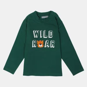 T-shirt en coton à manches longues pour bébé garçon – Vert olive