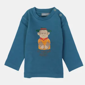 T-shirt en coton à manches longues pour bébé garçon – Sarcelle
