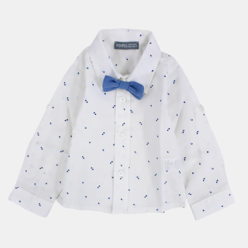 Chemise en coton pour bébé garçon – Blanc cassé