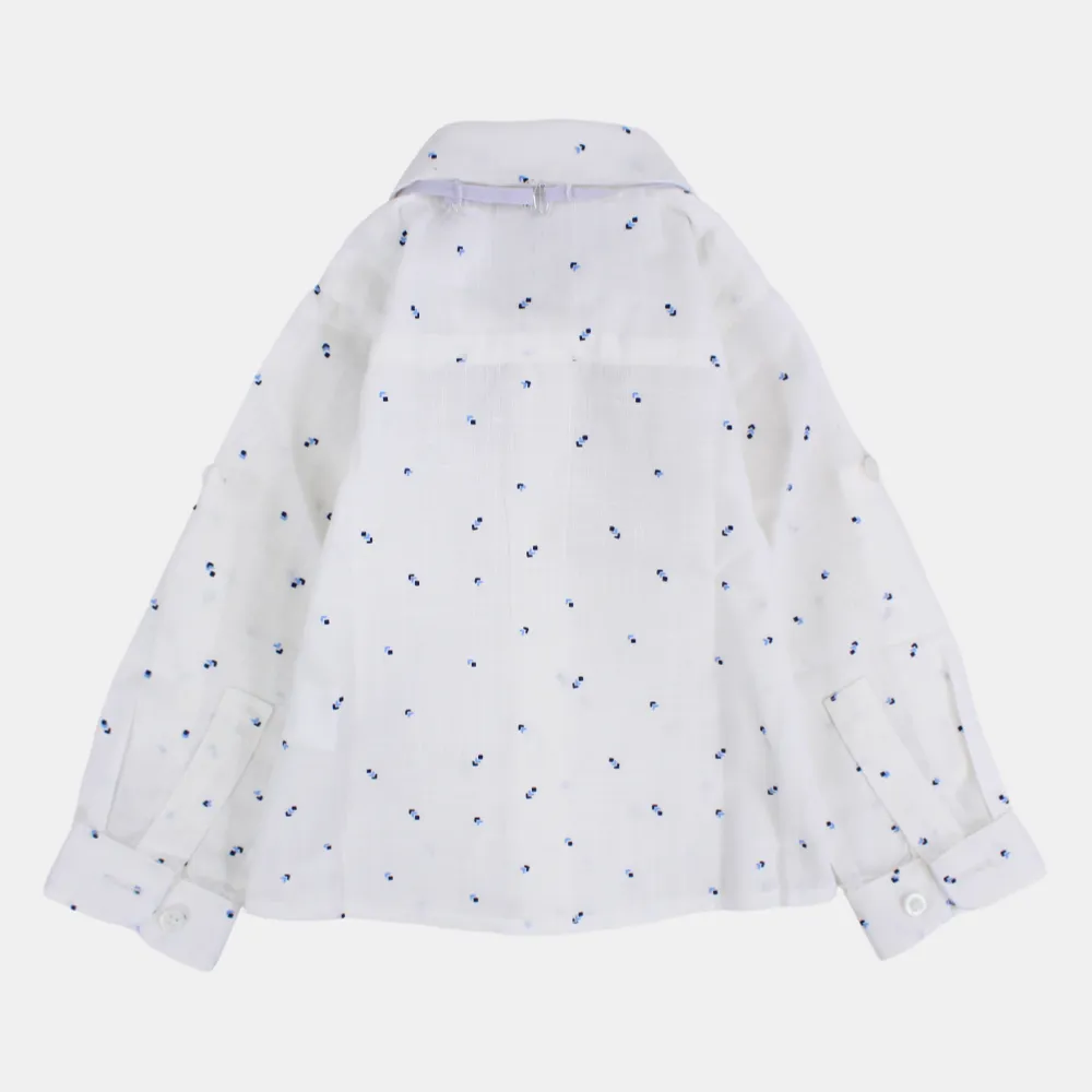 Chemise en coton pour bébé garçon – Blanc cassé