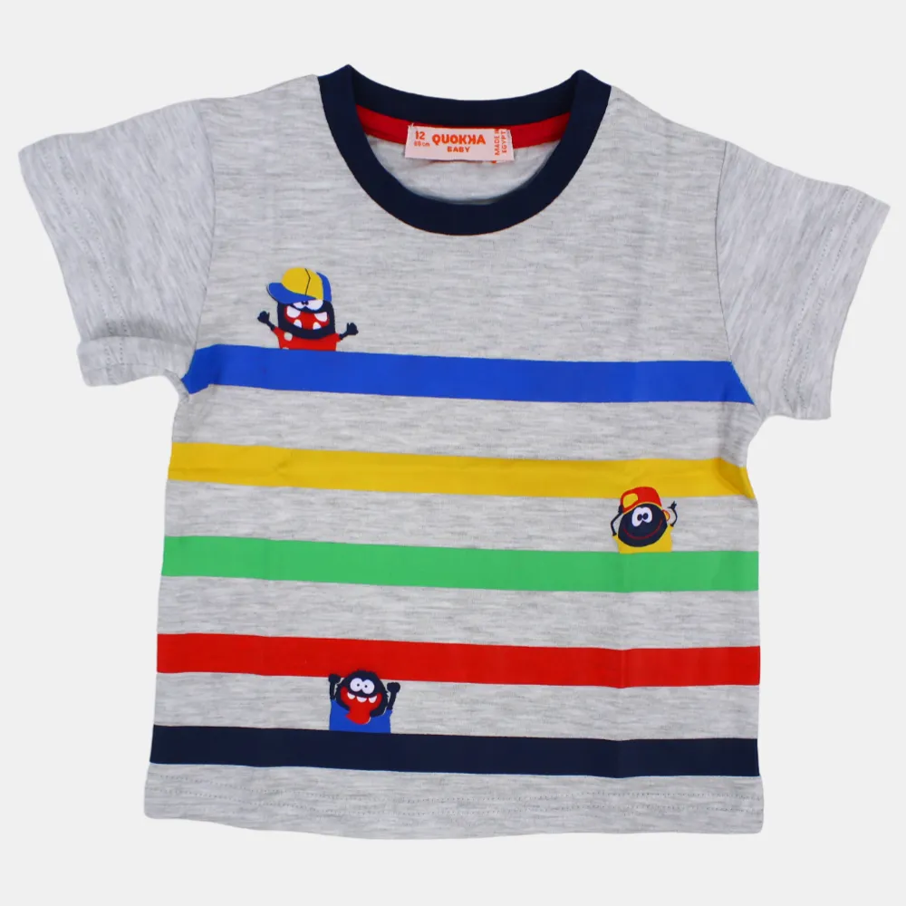 T-shirt en coton à manches courtes pour bébé garçon avec un design amusant