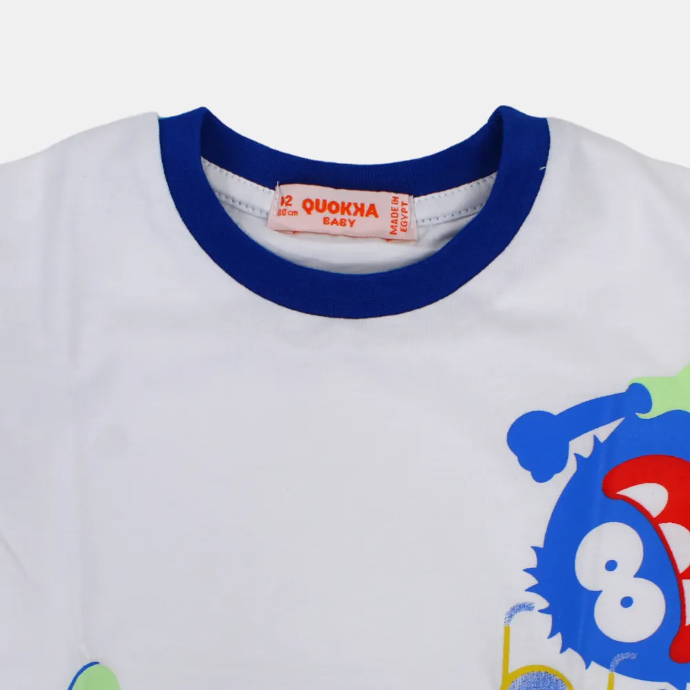 T-shirt en coton à manches courtes pour bébé garçon avec un design amusant
