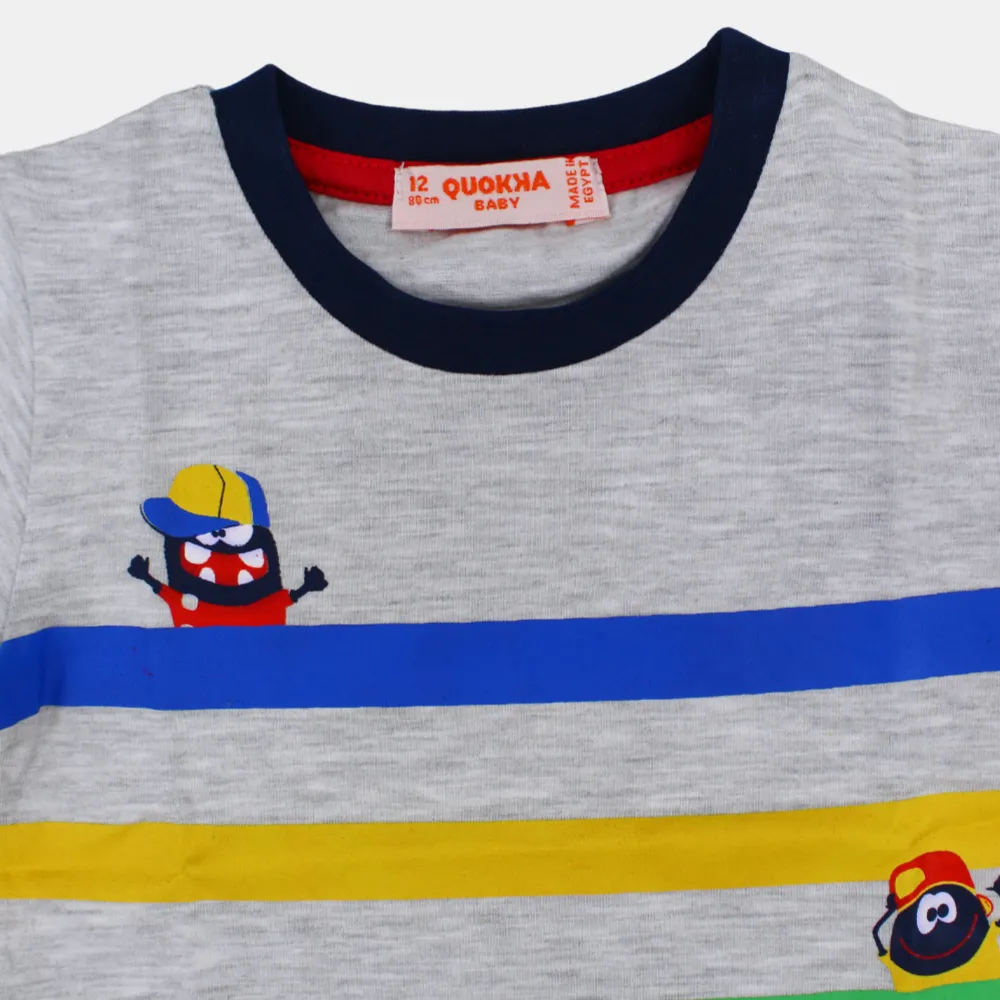 T-shirt en coton à manches courtes pour bébé garçon avec un design amusant