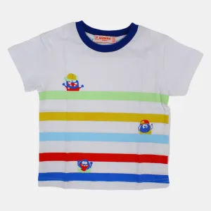 T-shirt en coton à manches courtes pour bébé garçon avec un design amusant