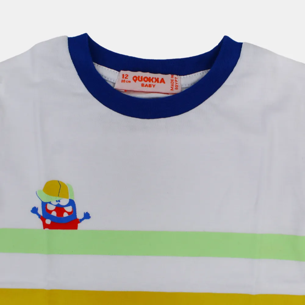 T-shirt en coton à manches courtes pour bébé garçon avec un design amusant