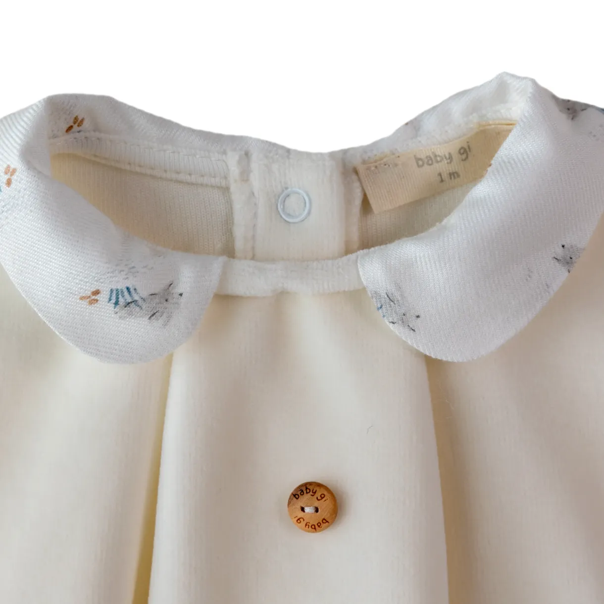 Ensemble en velours lapin crème pour bébé garçon