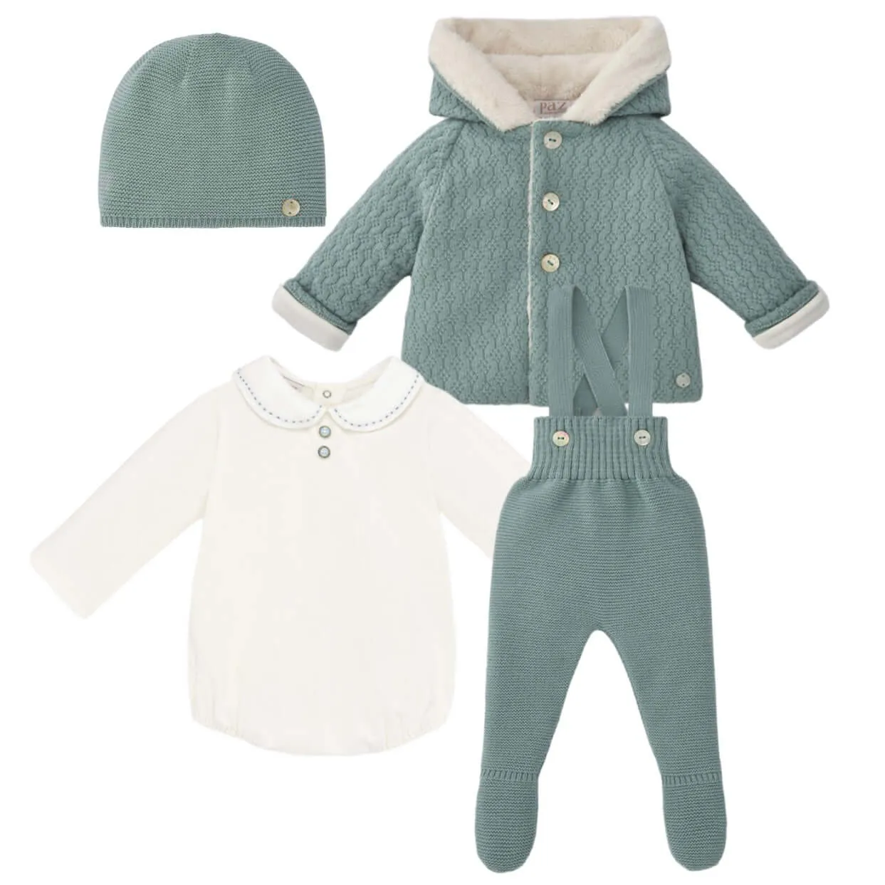 Ensemble 4 pièces vert pour bébé garçon