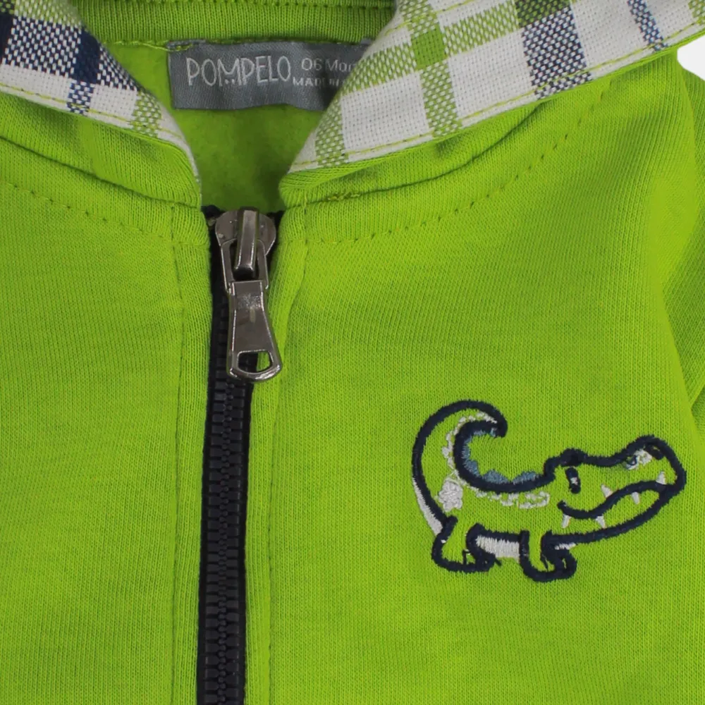 Veste à capuche crocodile verte pour bébé garçon