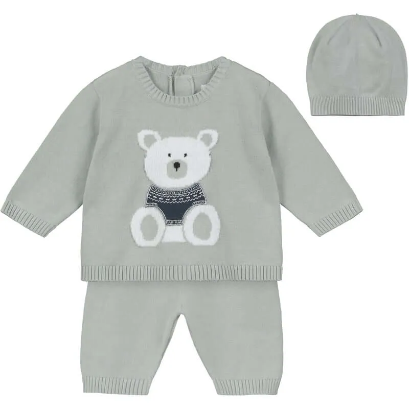 Ensemble tricoté Enzo gris pour bébé garçon