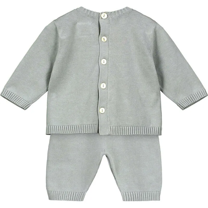Ensemble tricoté Enzo gris pour bébé garçon
