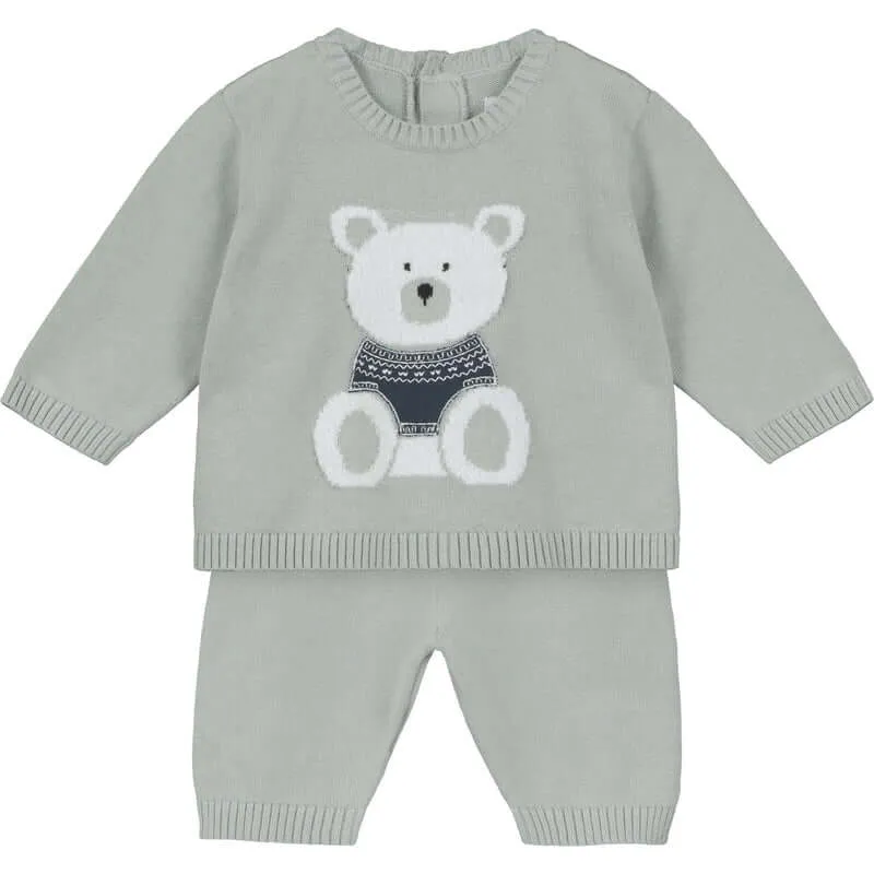 Ensemble tricoté Enzo gris pour bébé garçon