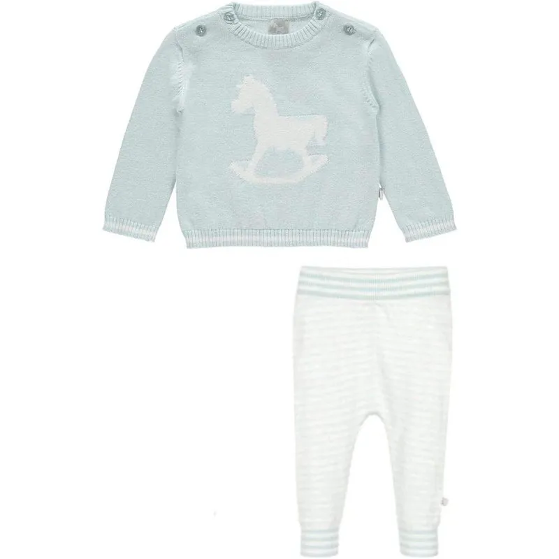 Pull et Leggings en Maille Bleu Pâle pour Bébé Garçon