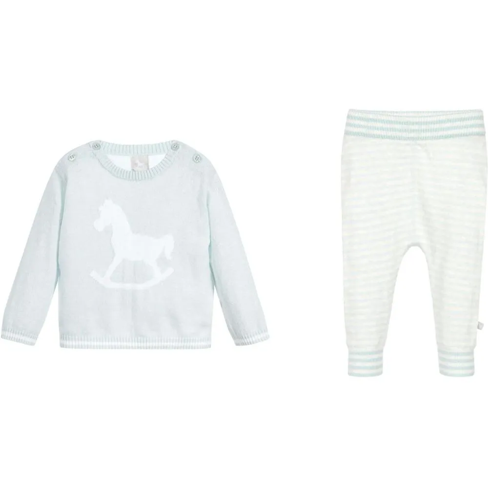 Pull et Leggings en Maille Bleu Pâle pour Bébé Garçon