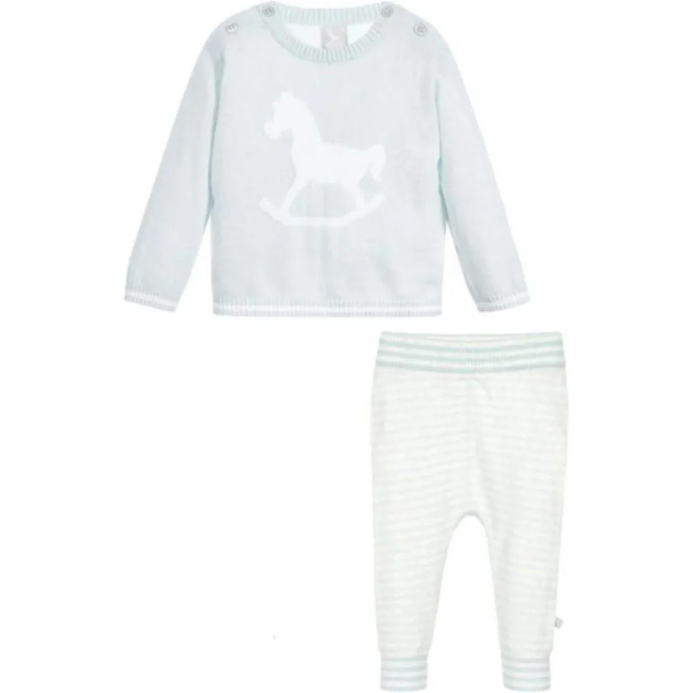 Pull et Leggings en Maille Bleu Pâle pour Bébé Garçon