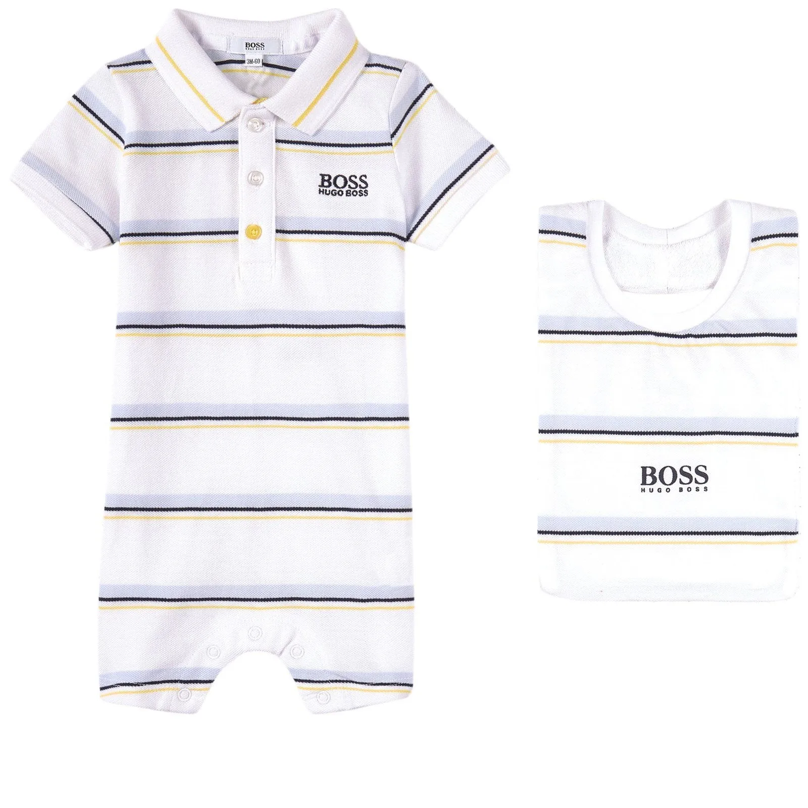 Ensemble Barboteuse et Bavoir pour Bébé Garçon