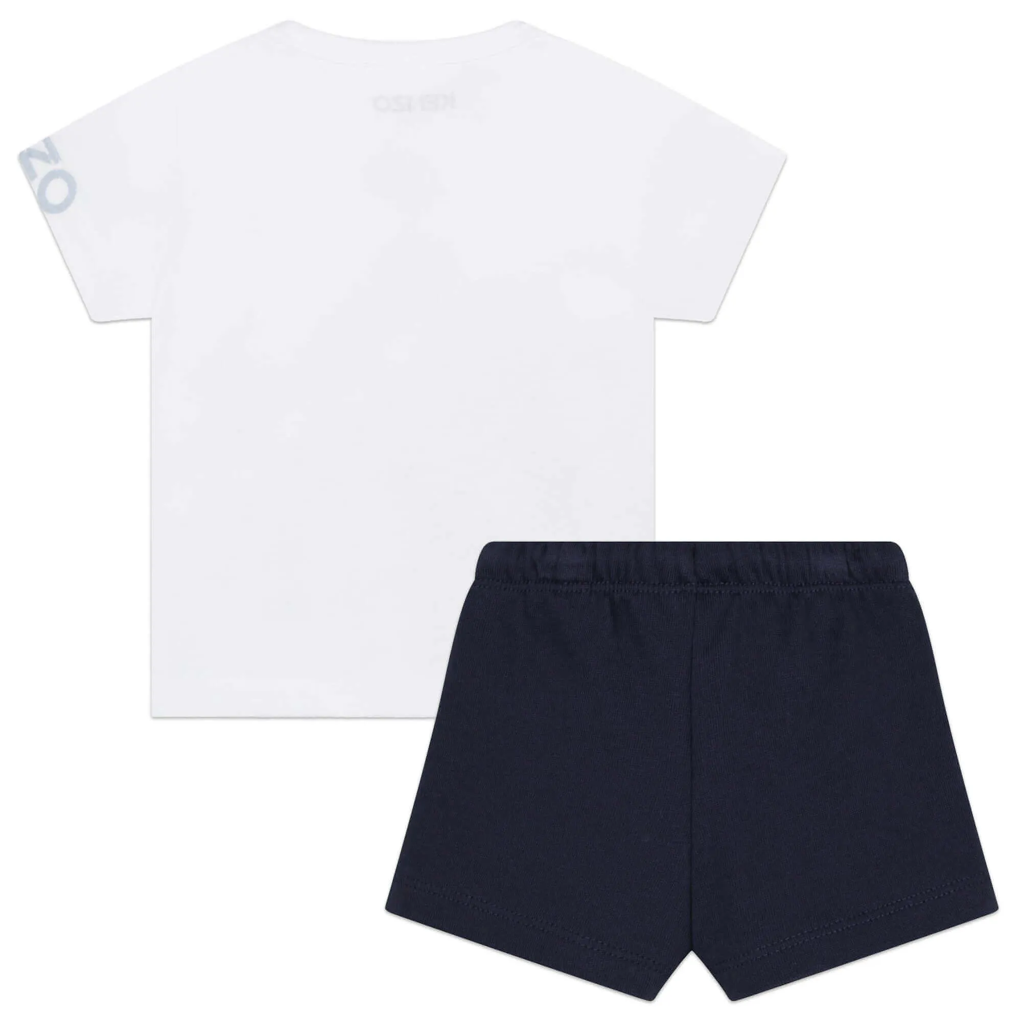 Ensemble de Shorts Éléphant Blanc et Bleu pour Bébé Garçon