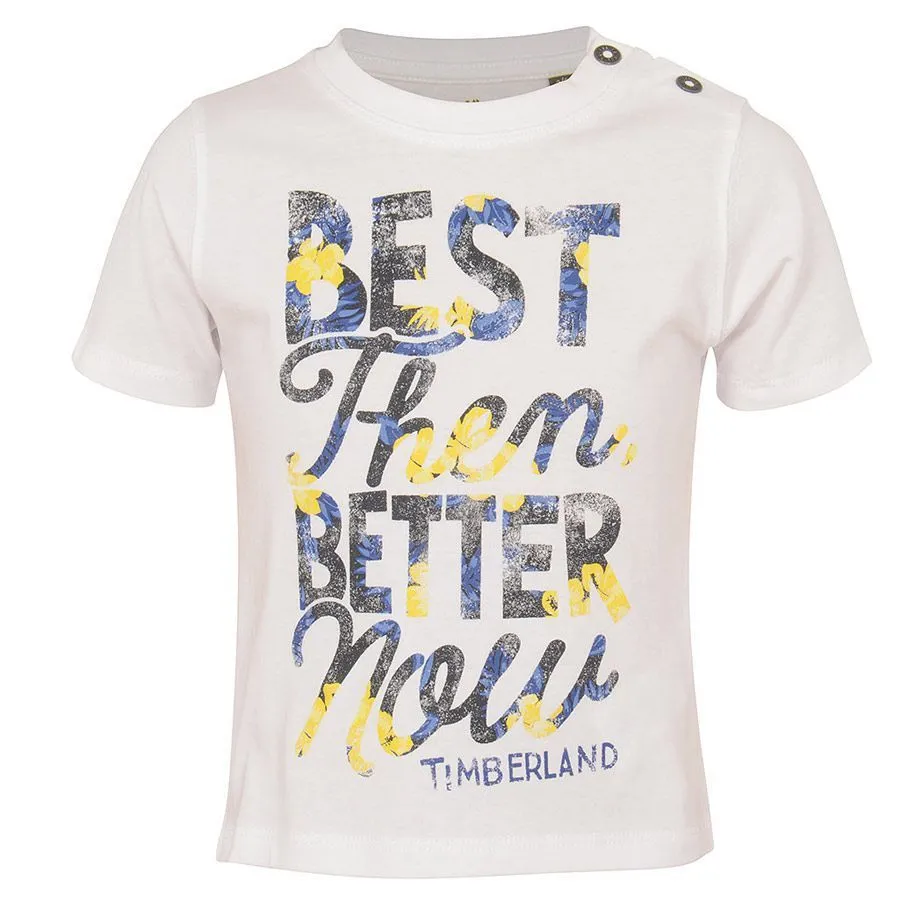 T-shirt blanc délavé pour bébé garçon