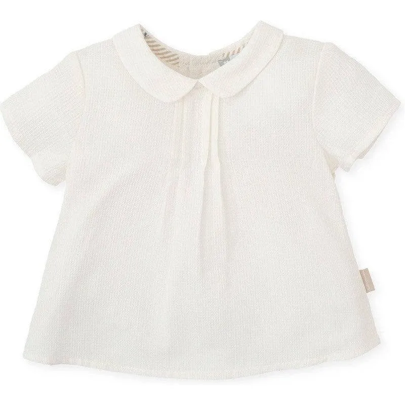 Chemise en lin blanc pour bébé garçon