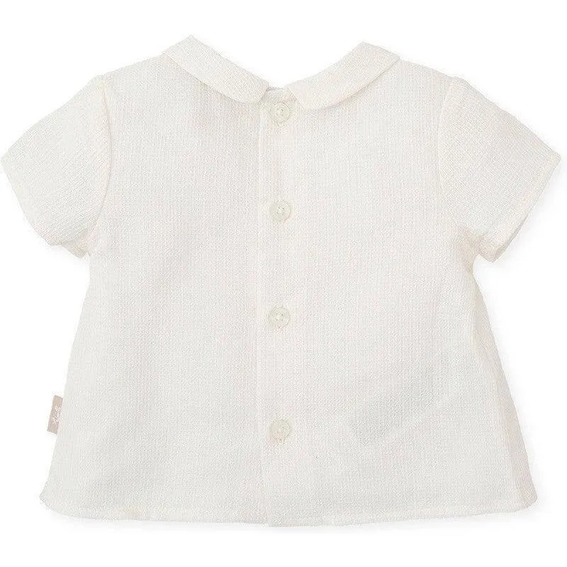 Chemise en lin blanc pour bébé garçon