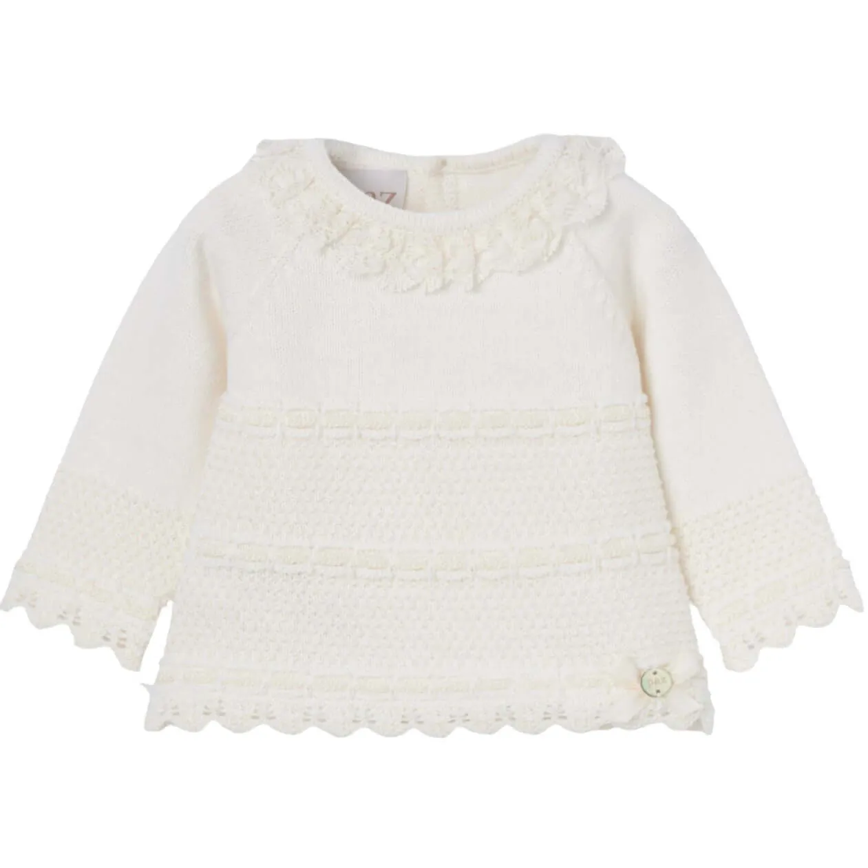 Ensemble en maille crème pour bébé fille
