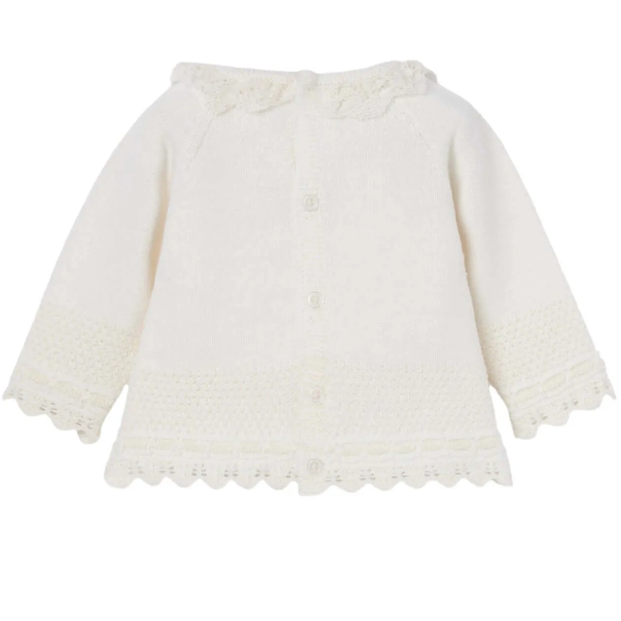 Ensemble en maille crème pour bébé fille