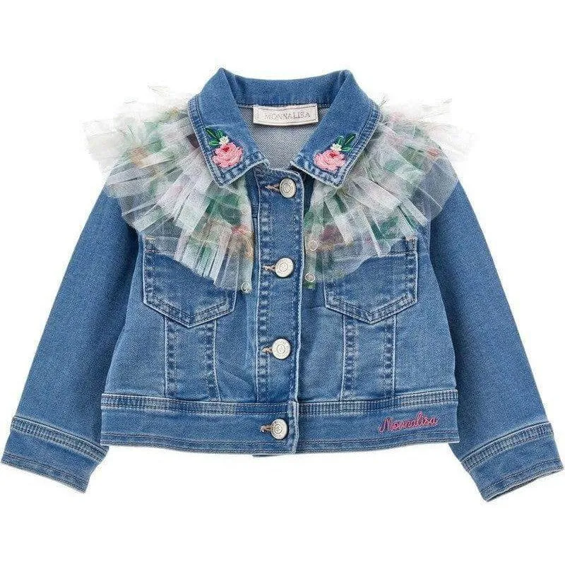 Veste en jean pour bébé fille avec tulle