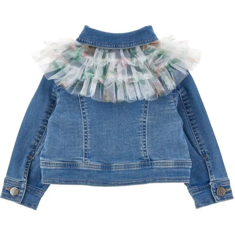 Veste en jean pour bébé fille avec tulle