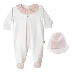 Ensemble de grenouillère ivoire pour bébé fille