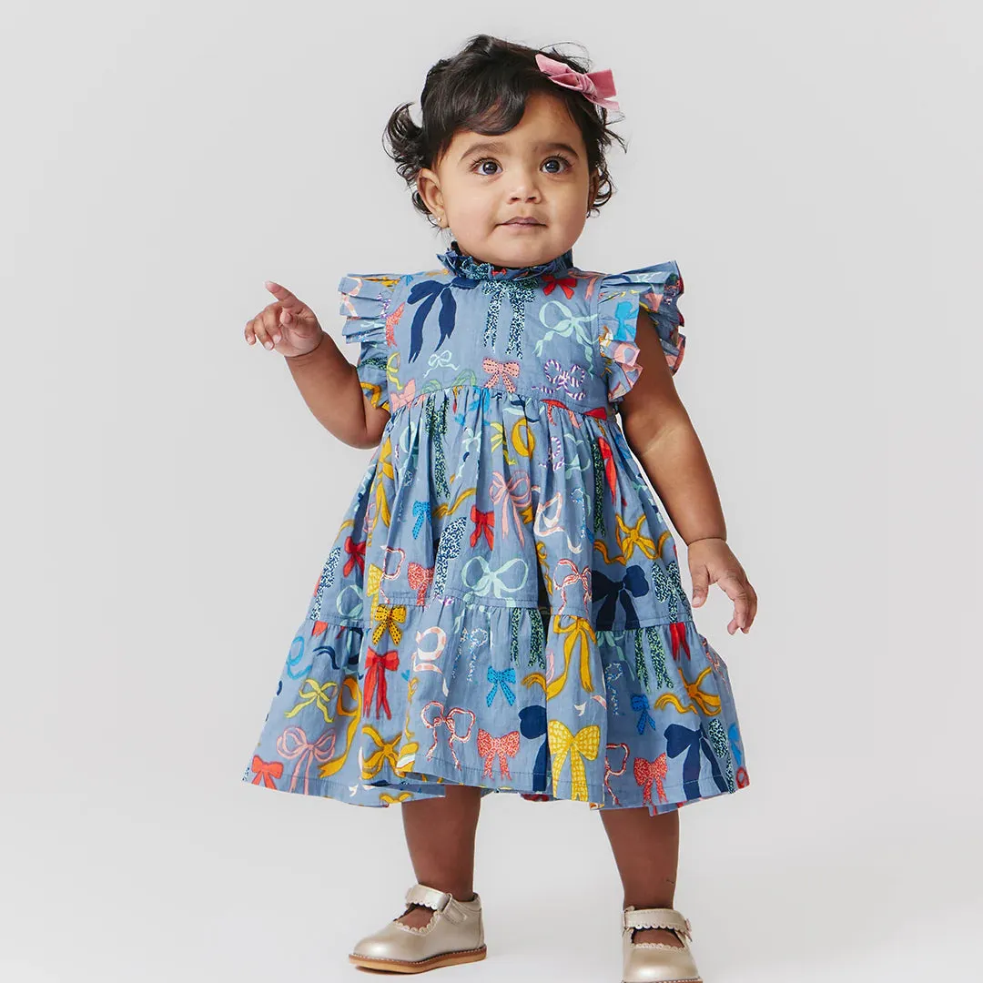 Ensemble Robe Jennifer pour Bébé Fille avec Nœuds sur Nœuds